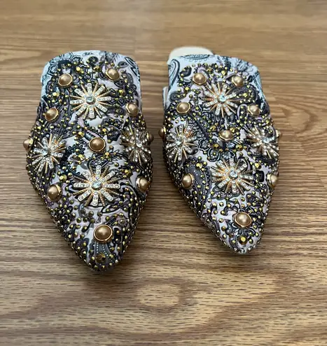 Sparkly Shiny Flat Mules Multiple Size 6