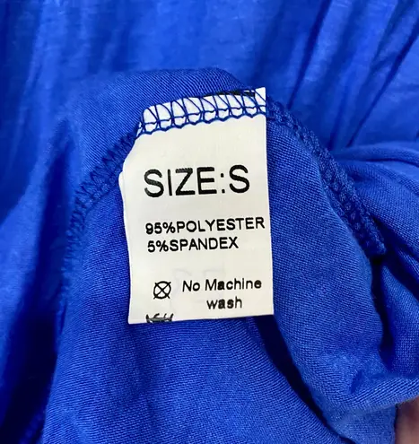 Women’s Off The Shoulder Short Sleeve Crisscross Casual Tee Shirt Blue NWOT