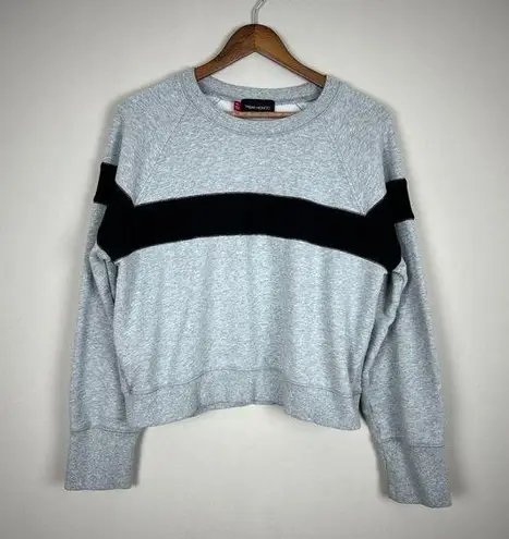 Misha Nonoo Memphis Sweatshirt Womens XXL Gray Black Combo Cropped Raglan Sleeve