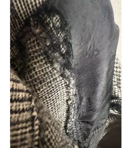 Moschino Black White Houndstooth Wool Wide Leg Cropped Trouser Pants Size 8