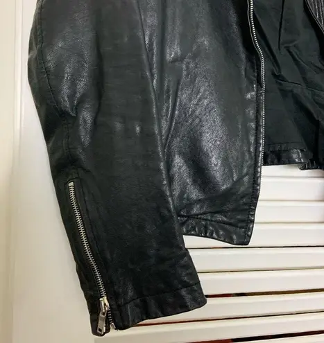 Nicole Farhi MD Leather zip up motor sport jacket Size M