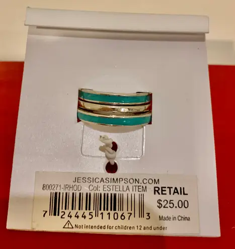 Jessica Simpson Brand New  Silver-tone/turquoise Ring