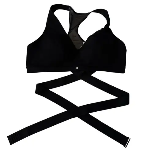 VSX Black Elevate Plunge Wrap Sports Bra XXL 2xl