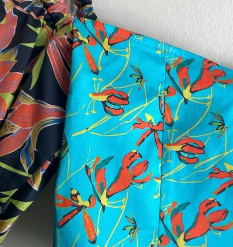 SNOW XUE GAO New York Floral Printed Milk Maid Top Blue Size 6