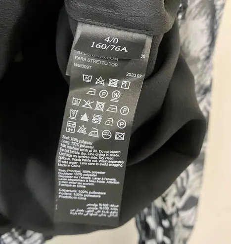 All Saints Women’s Fara Stretto Top Sheer Blouse w/ Tank Black & White Sz 0 NWT