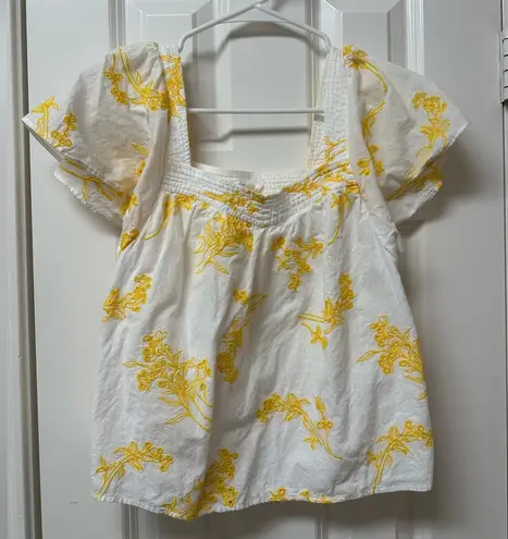 A loves A White and Yellow Top size XS