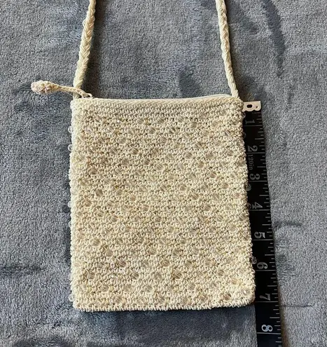 Women's Crochet Beaded Mini Bag Lightweight Coastal Boho Cottagecore