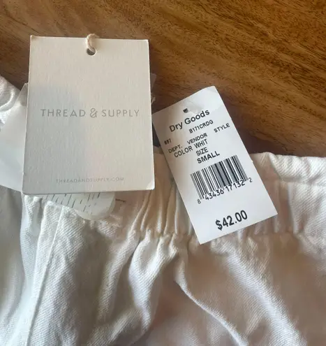 Thread and Supply Off White Paper Bag Cargo Short