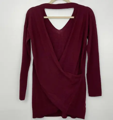 Vimmia New Reversible Criss Cross Sweater Shavasana Lightweight Knit Burgundy