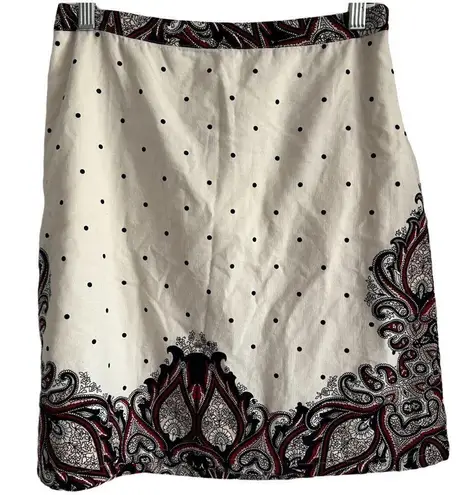Holding Horses Anthropologie Adele Polka Dot Corduroy Paisley Print Skirt Size 2
