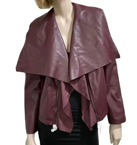 G by Giuliana Rancic Wine Fly Away Lapel Jacket L Size L