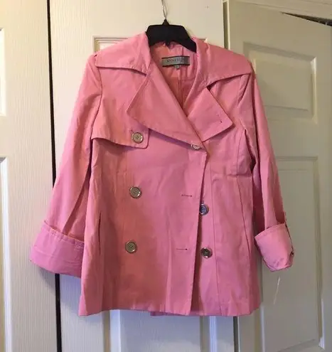 Anne Klein  New York Pink Peacoat Jacket Sz M New