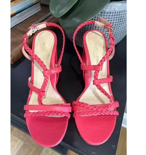 MARION PARKE Hannah 85mm Sandals Coral Orange Womens 7.5 Pink