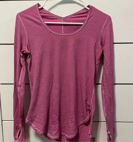 Lululemon  Yogini 5 Year Long Sleeve Tee Pink Stripe