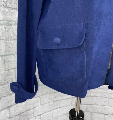 Maren full zip collared jacket navy blue sz 14