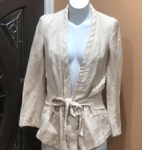 ZARA  Basic beige v neck wrap blazer jacket