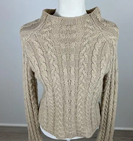 Old Navy  Tan Cable Knit Turtleneck Sweater Size M