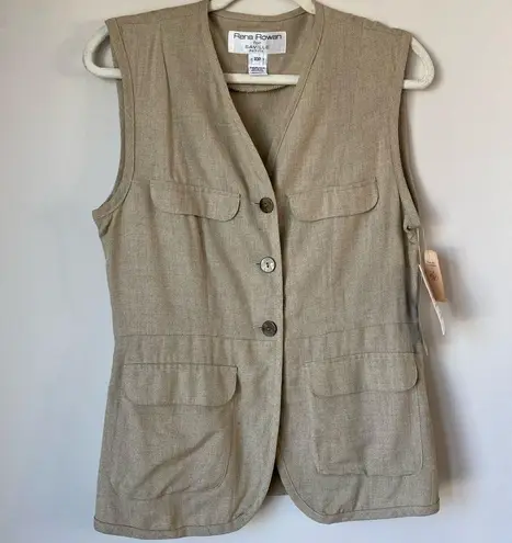 Rena Rowan Saville Petite Jute Key Largo Safari Beige Vest Size 10P