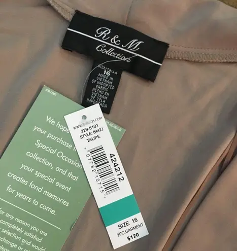 R & M Richards Tan dress with cardigan two piece set never worn