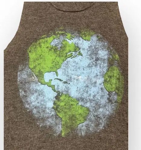 Fifth Sun  Gray Earth Tank - Unique Plant Earth Graphic Small