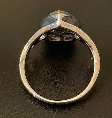 Water drop gray rhinestone ring size 8
