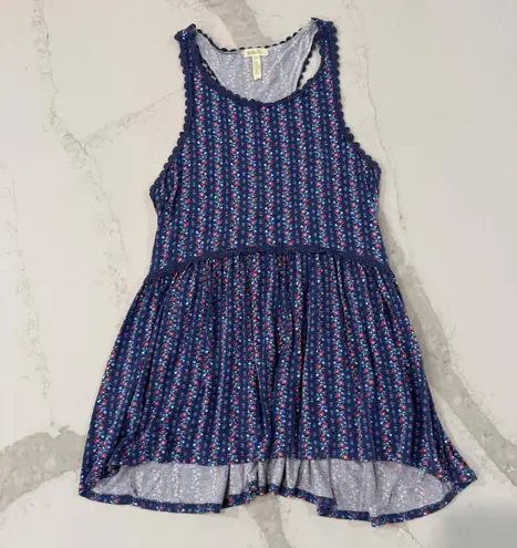 Matilda Jane Beyond The Horizon Floral Tunic Tank Top Womens Medium Blue Cottage