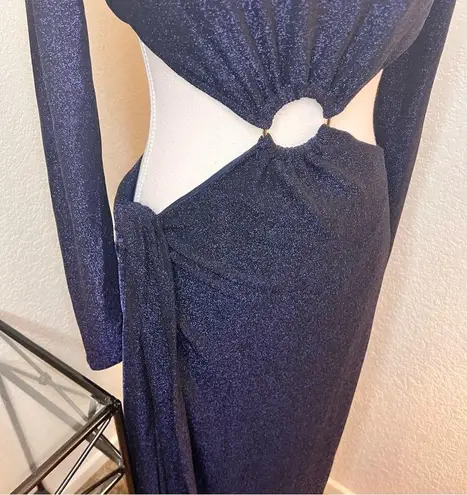 Meshki  Navy Christina Backless‎ Wrap Dress Size L NWT