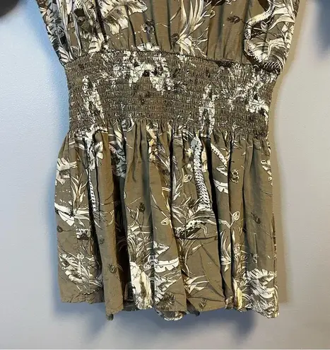 ANINE BING Dress Kaine Mini Dress in Green Tropical Floral Print Sz S GUC