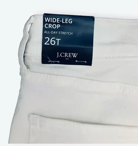 J.Crew  Womens White Wide-leg Crop Denim Jeans