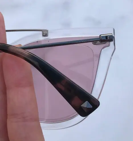 Valentino Garavani NIB Valentino Glamgloss women’s square metal pink Mirrored shield sunglasses