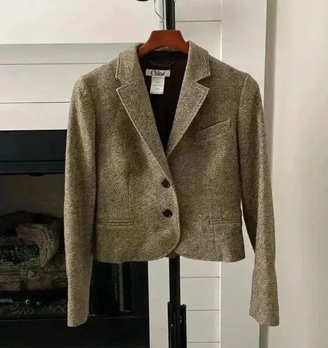 Chloé CHLOE vintage tweed wool jacket sport coat blazer size 40 made in France
