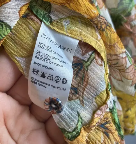 Zimmermann Zimmerman silk dress With Slip. US 2-4