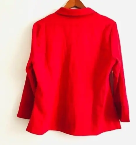 Kathy Che Top M Vintage Button Down Red Pleated Valentine's Day Heart Size M