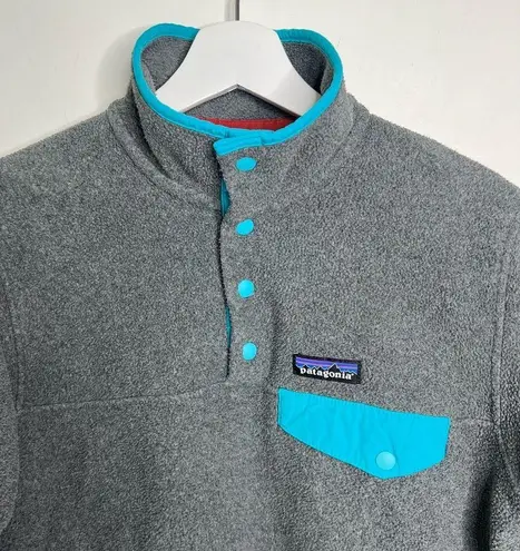 Patagonia   Synchilla Snap T fleece pullover gray/teal  Size XS