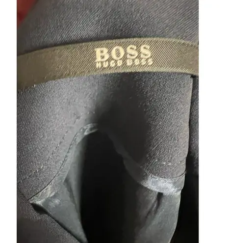 Hugo Boss BOSS Solid Navy Blue Virgin Wool A-Line Pencil Skirt Size 8