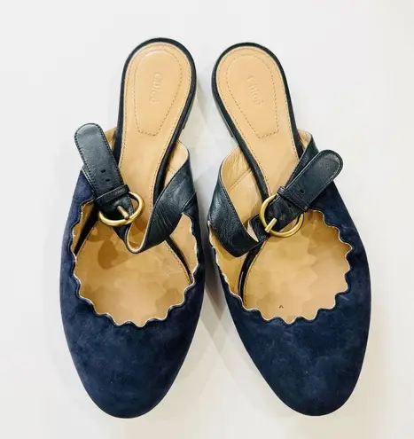 Chloé Chloe Lauren leather Mary Jane flat slides