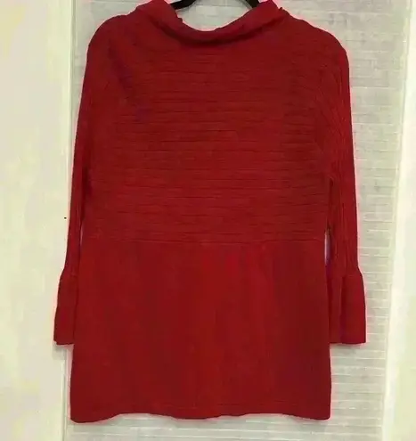 kim rogers Red cardigan sz Large bell sleeves big buttons very stylish