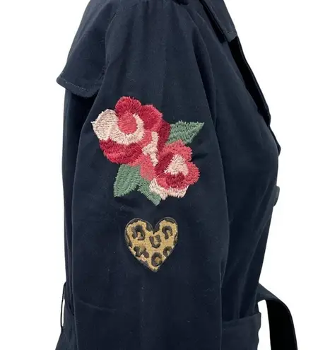 THIRD LAYER Floral Embroidered Trench Coat Size M Size M