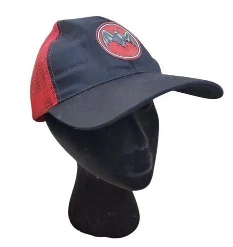 Bacardi Hat Bat Logo Snapback Mesh Trucker Cap Baseball Red Black Adult OSFM