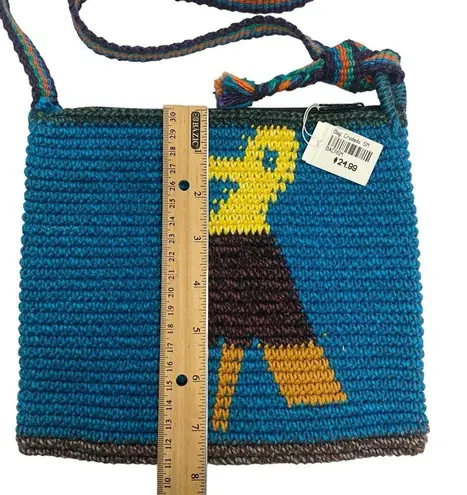 Y2K Crochet Blue Yellow Bird Sling Body Bag.