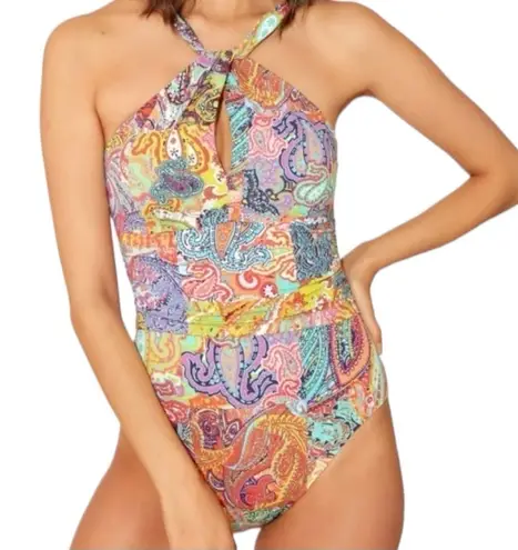 Bleu Rod Beattie New! Paisley-Print Halterneck One-Piece Swimsuit