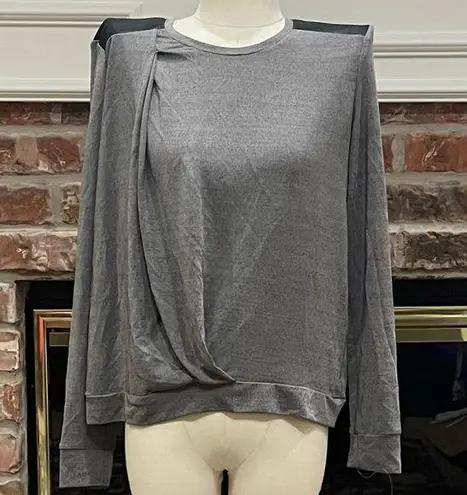 Generation Love grey sweater with black leather shoulders / S / New with tags