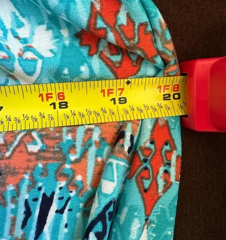 Bisou Bisou Geometric Orange Blues White tribal Colorful Sun Dress Maxi…