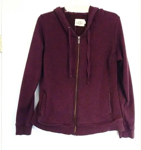 UGG  Clara Purple Zip Up Hoodie Sweatshirt w/ Ribbed Sides