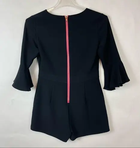 Sail To Sable STS Woman’s Size 4 Black Romper 3/4 Bell Sleeves Preppy