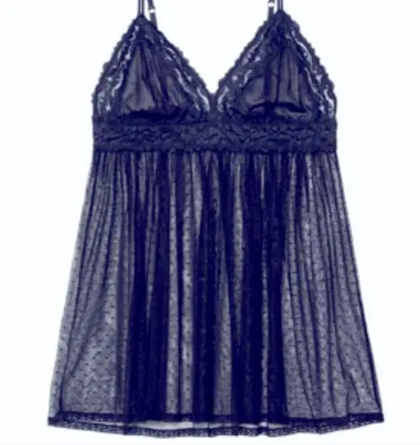 Savage X Fenty NWT Black Lace Trim Sheer Babydoll Nightie 1X New