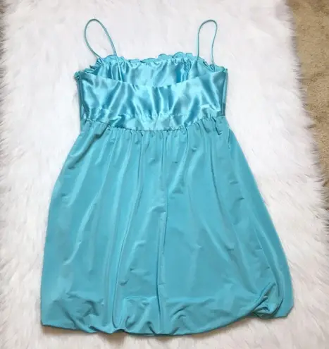 Jessica McClintock for Gunne Sax Baby Blue Bow Front Bubble Dress