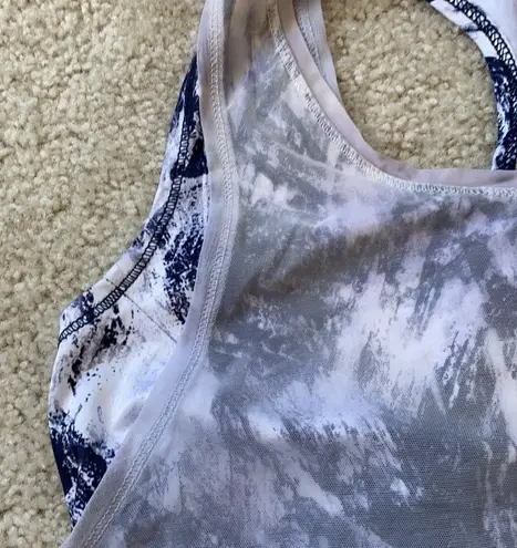 Women’s large Tank top with sheer lilac over layer work out athleisure gym