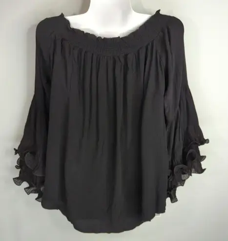 Muche Muchette Black Ruffle Sleeve Off The Shoulder Top OS Whimsigoth Witchy NWT Size undefined