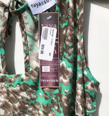 Green & Tan Shorts Romper NWT small